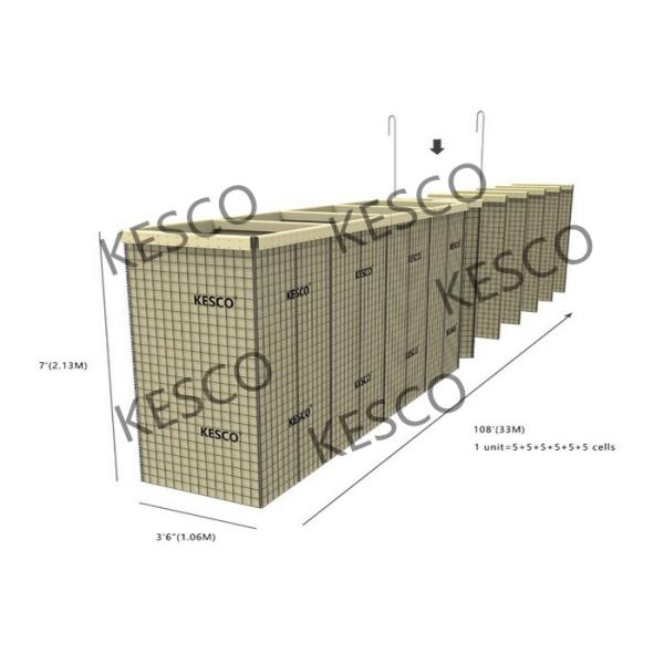 Barrera militar milipulgada 3 del bastión estándar de Astm A856