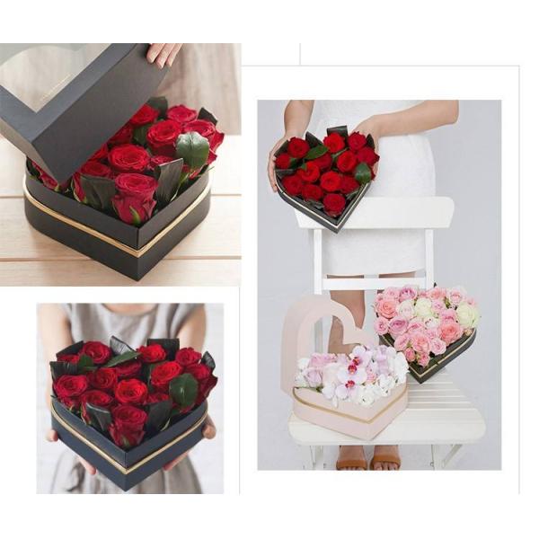 Простая роскошная творческая красочная романтическая сердце цветочная коробка упаковка с PVC окном