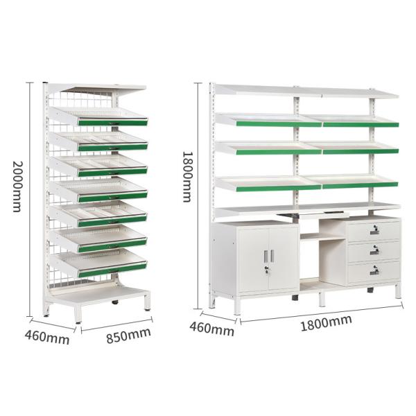 Double Sided Pharmacy Medicine Display Cabinet Clinic Multi Layer