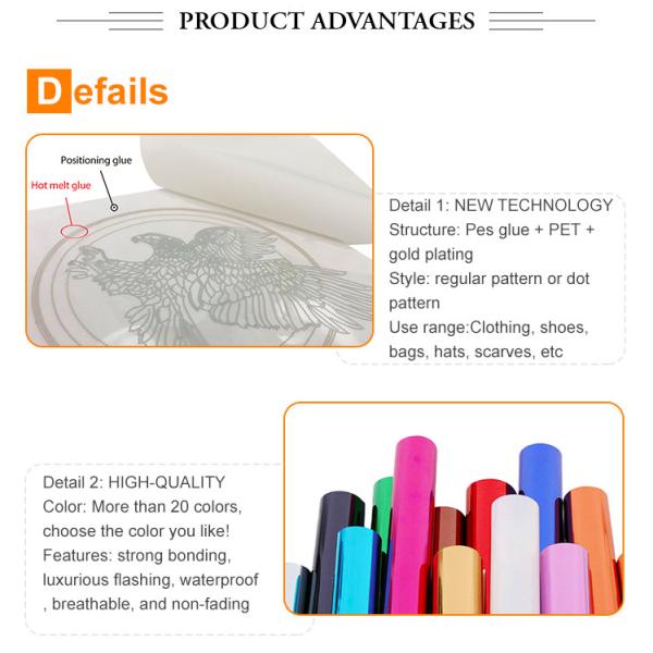 10x12inch Clear Heat Transfer Film Glitter Laser PU Pattern HTV