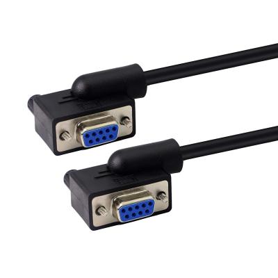 30cm DB9 RS232 Serial Cable , 90 Degree Left Angled Female To Female Rs232 Cable