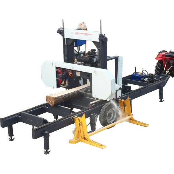 MJ1000/MJ1600 Portable Horizontal Band Sawmill for teak wood board cutting used