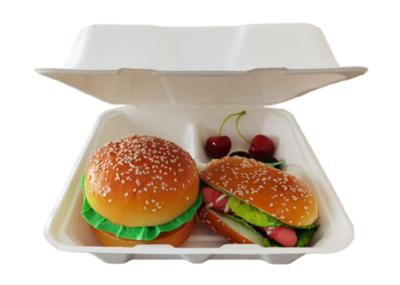 caixa de empacotamento para viagem do fast food descartável biodegradável do compartimento da caixa de cartão 3 do clamsell 9inch para o restaurante