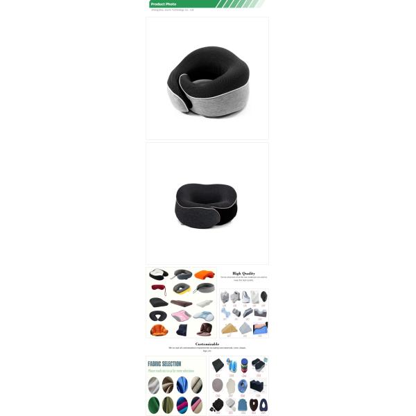 Filling Memory Foam U-Shape Car Neck Pillow Customized Color for Comfortable Travel