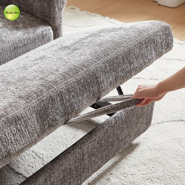 Luxury Chenille Fabric Sofa Bed Space-Saving 2 Seater Convertible Sleeping Pull Out Sofa Bed For Living Room
