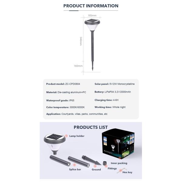 Сжигание алюминия светодиодные солнечные светодиоды с батареей 2000 мАч ODM OEM