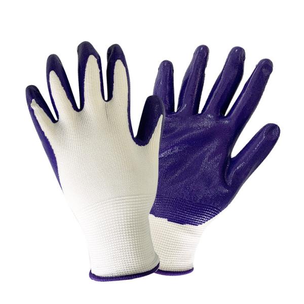 Multi Purpose 13 Gauge CE EN 388 Certified Nitrile Coated Safety Gloves for Industrial