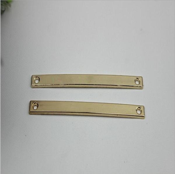 Latest fancy design light gold 70mm length shoe parts iron buckles for shoelace