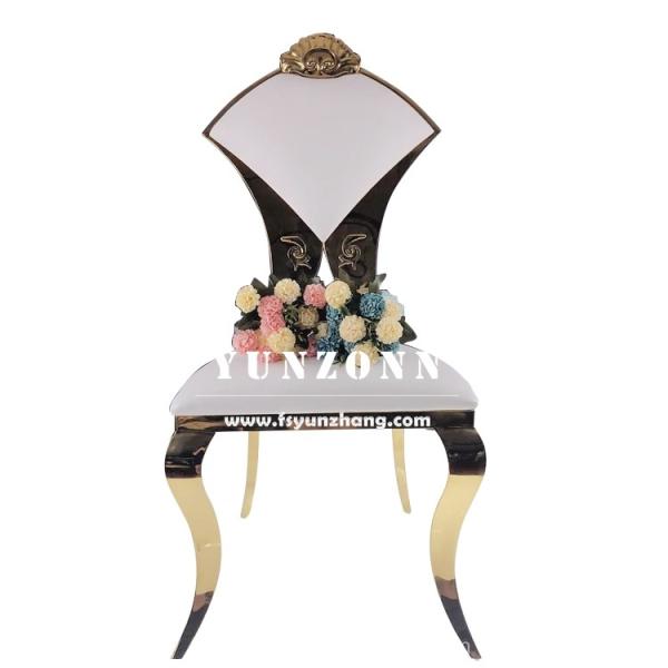 New Design Hotel Banqeut Wedding Chair Fan-Shape Chair Back Stainless Steel Chair