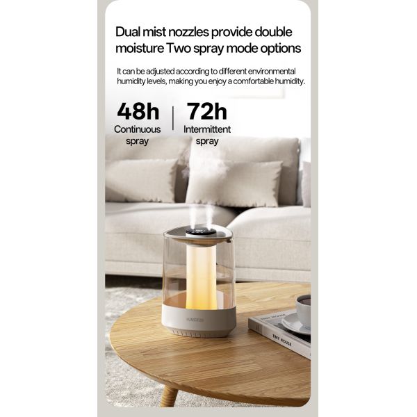 5L Double Nozzle Ultrasonic Air Humidifier 99.99% Sterilization For Bedroom Office
