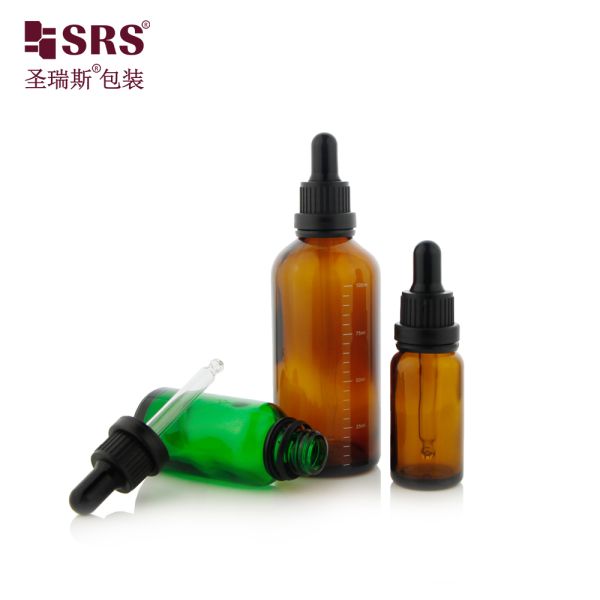 Large Head Tamper Proof Cap 5ml 10ml 15ml 20ml 30ml 50ml 100ml Glass Dropper Bottle for Skincare