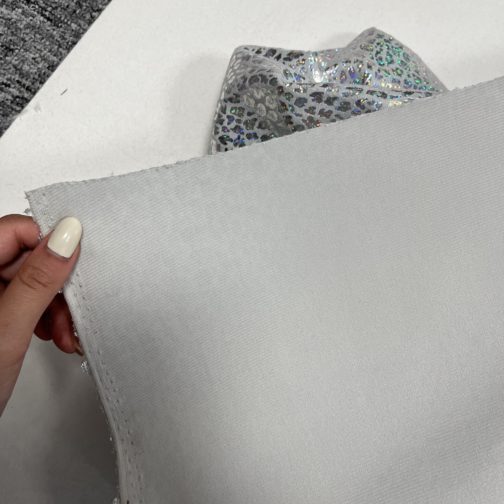 2025 Custom New Waterproof 100%Polyester Faux Leather Suede Upholstery Handbag Material Fabric