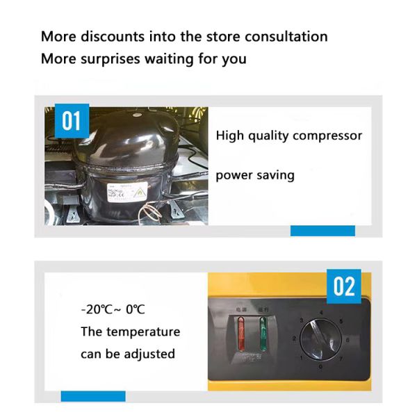 Commercial Ice Cream Freezer Sliding Chest Freezer Glass Top Horizontal