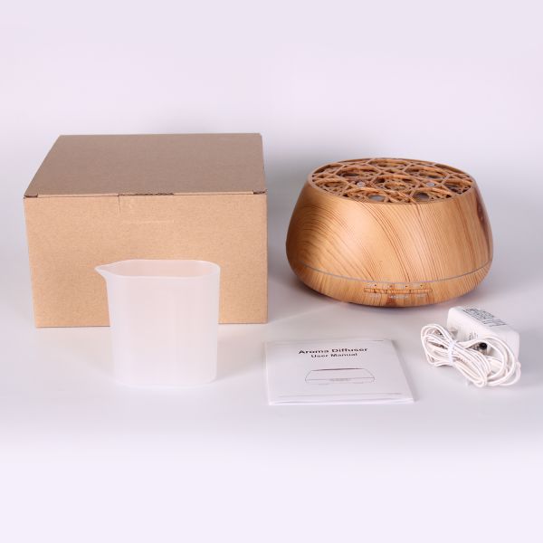 400ml Wood Grain Electric Smart Wifi Aroma Essential Oil Diffuser Ultrasonic Air Humidifier with Tuya APP Remote Control