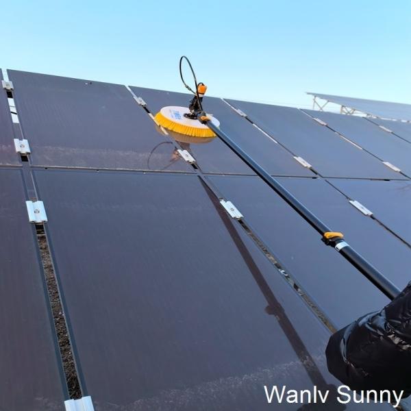 Wanlv サニー 自動ソーラーパネル クリーニング ブラシ 電気 給水 ポール アメリカ 通貨