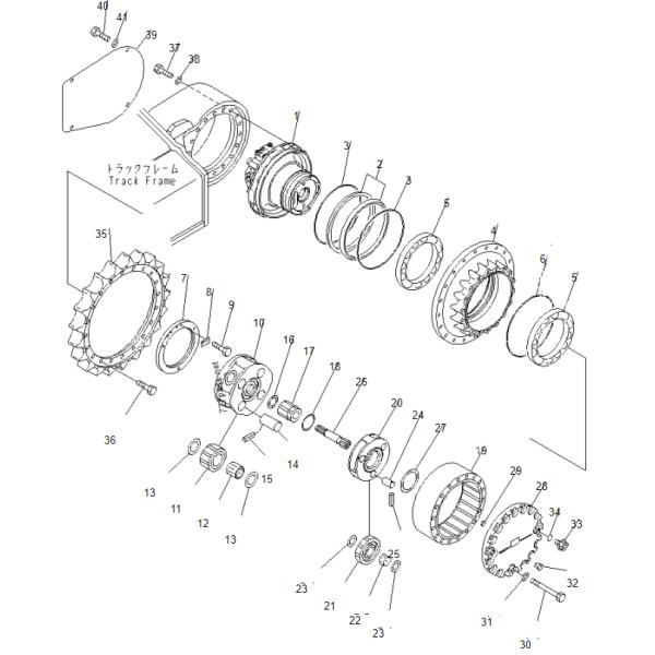 Редуктор скорости шестерни PC200-6 PC200-7, коробка передач 20Y-27-00301 редуктора мотора
