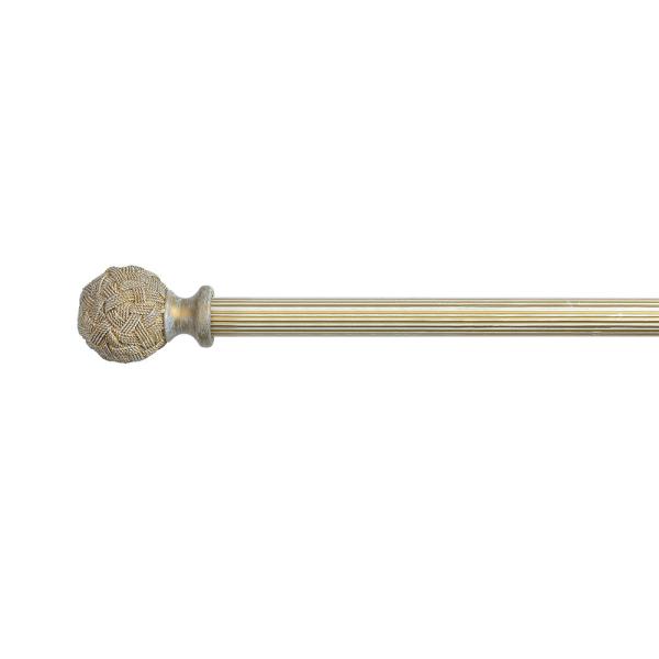 Luxury Retro Style Pipe Curtain Rods Iron Grooved Curtain Pole With Twist Ball Heads