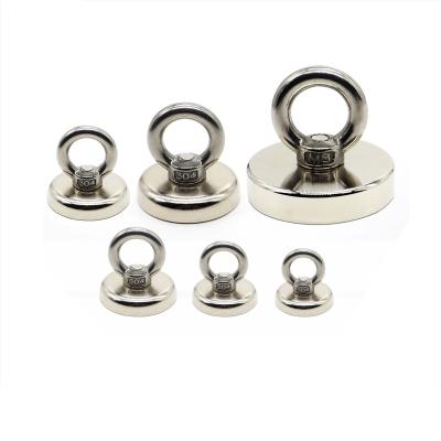 Nickel Coated Neodymium Eyebolt Magnet Double Sided Fishing Magnet