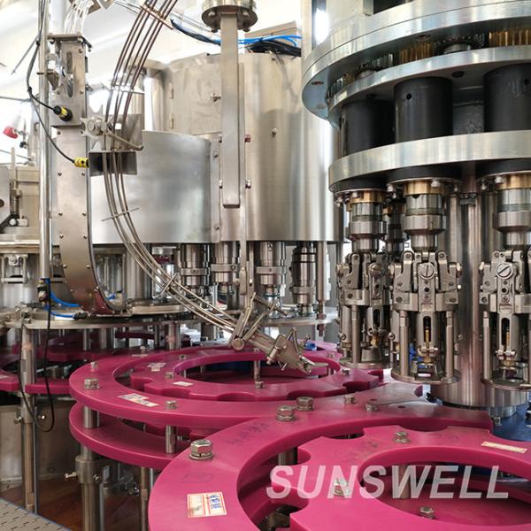 Fully Automatic Plastic Beverage Filling Machine Glass Bottled Soft Drink Dual Capping