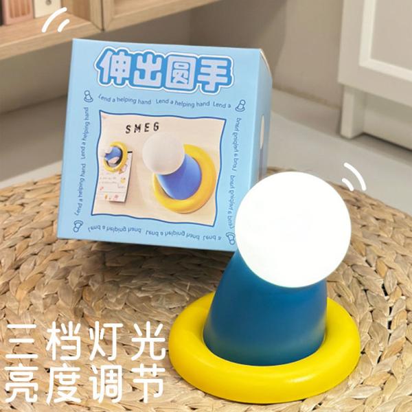 Lâmpada noturna de silicone branco recarregável USB com despertador de pinguim