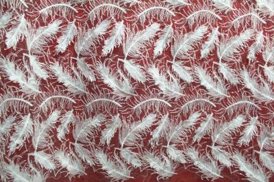 2017 Hot Sale Garment Accessories White Fether  Embroidery Lace Fabric  With Sequin