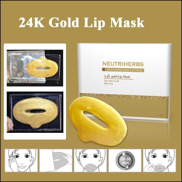 Brighten Moisturising Lip Mask , 24k Gold Collagen Lip Mask Sheet Private Label