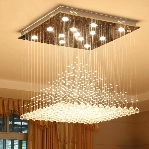 Restaurant Bedroom Kitchen LED Pendant Lights , Lobby Luxury Crystal Chandelier Lighting