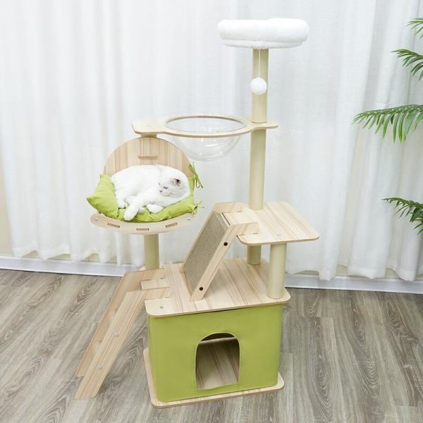 Customization Modern Pet Scratcher Design Large Green Cat Tree for Estimated Delivery Time