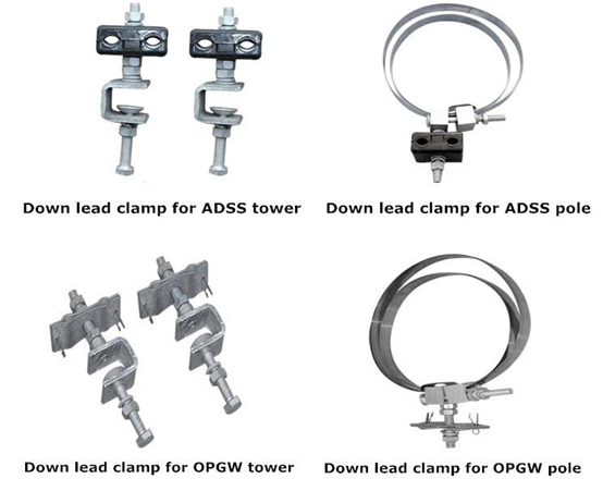 Overhead Fiber Optic Cable Downlead Clamp For OPGW