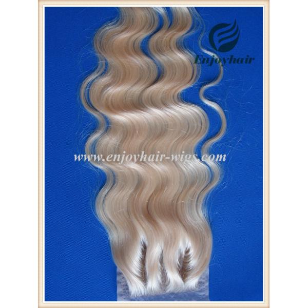 Silk top closure 4''x4'' malaysian virgin hair 613# color body wave 10''-24''three part