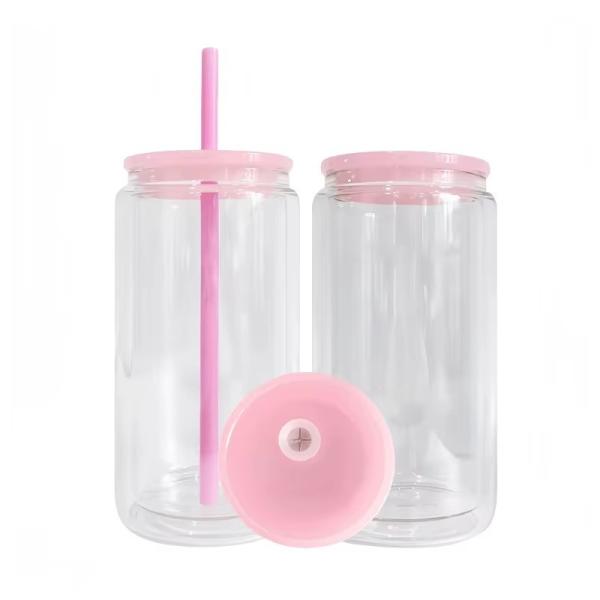 Transparent Clear Can Glass Portable Fashionable Drinking Bottle for Party Gathering