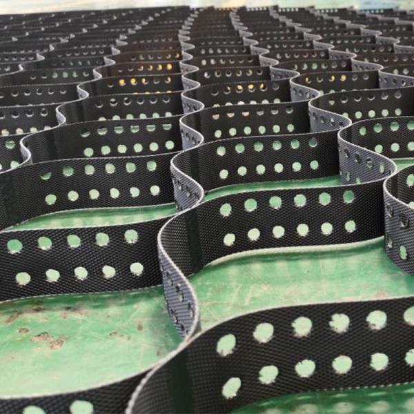 HDPE черный перфорированный с текстурой наклонных стабильных геоцелл геоцелл для гражданского строительства