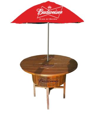 China LFurniture Wood Table with Ice Box and Beach Umbrella-16