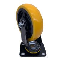Les roulettes tranquilles de polyuréthane de plat de pivot de 5 pouces roulent pour l'équipement