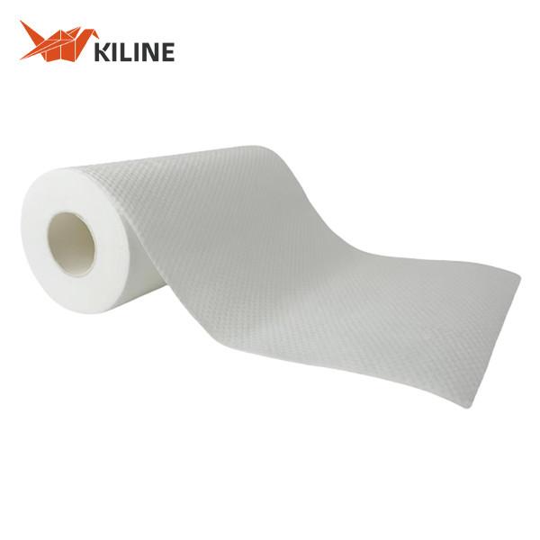 White 60gsm Disposable Kitchen Towels In Roll With Wood Pulp And PP Material