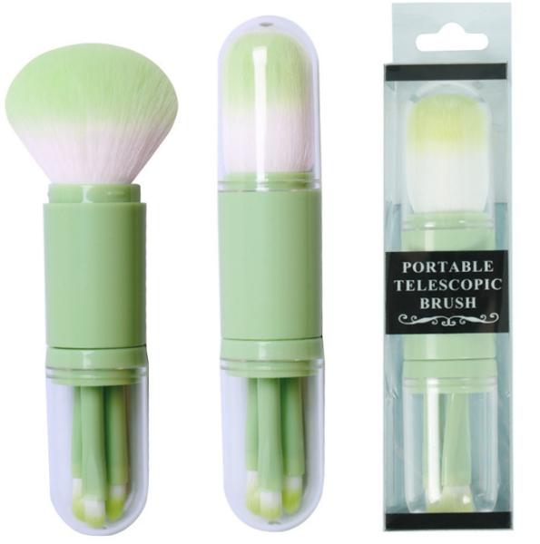 Organic Bamboo Travel Makeup Brushes Set Retractable Makeup Brush Set