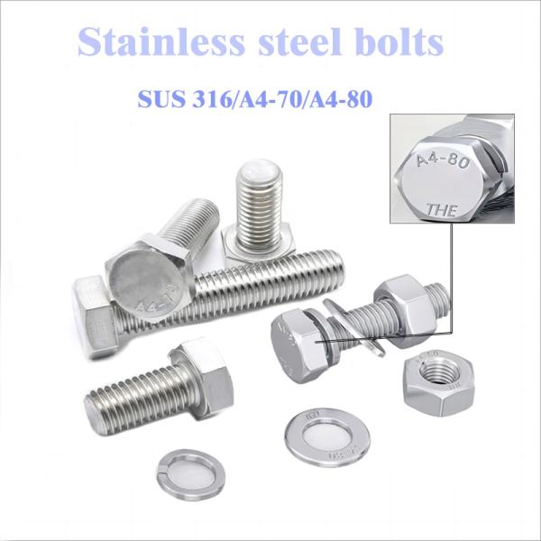Stainless Steel 304 316 DIN931 DIN933 Hex Head Bolts with Customized Service
