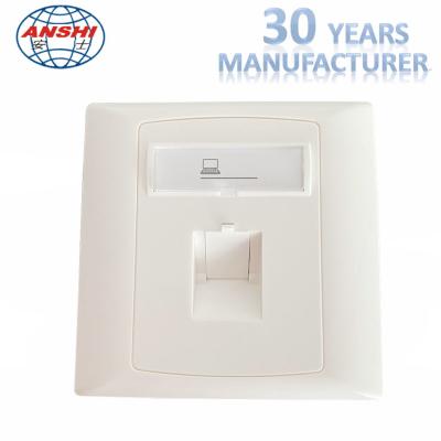 RJ45 1 Port 86 Type Network Wall Face Plate For Telephone