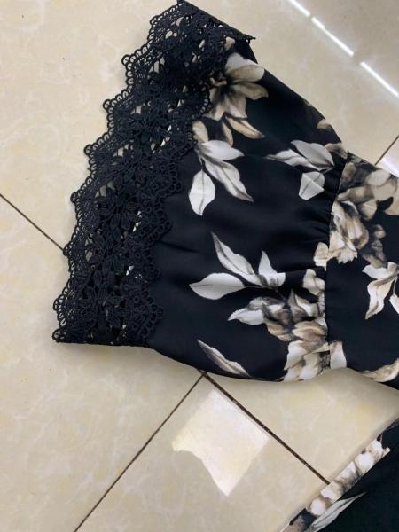 Black Womens Chiffon Shirt Fabric Type 100% Polyester Material