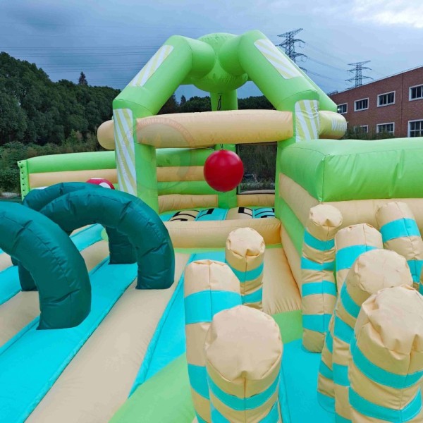 Giant Inflatable Water Park Colorful Obstacle Course Amusement Park 35+ Person Capacity PVC Material Customizable Size