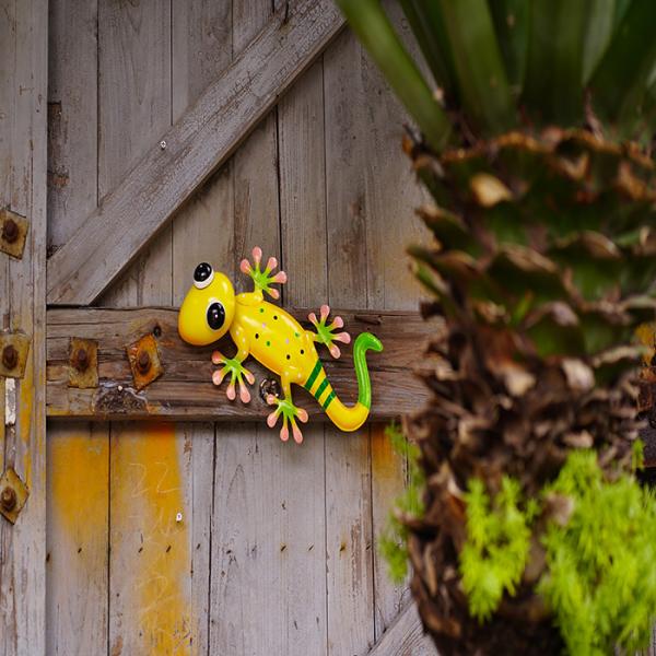 Гекконовые искусства стены металла на открытом воздухе оформления стены ящерицы металла вися