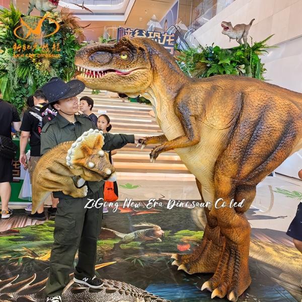 Verte Vue réelle Costume de dinosaure imperméable Pieds cachées Costume de dinosaure