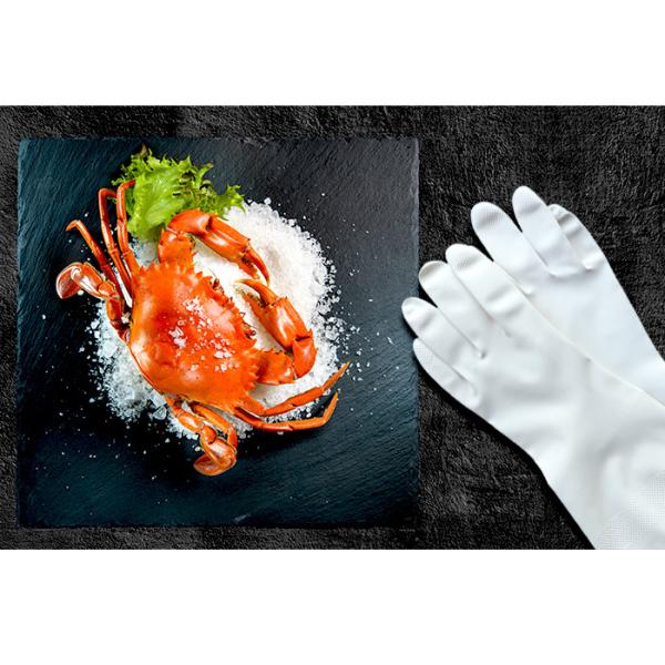 Puting Latex Gloves thick work protection resistant kitchen food wash wear rubber household soft  white S