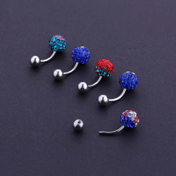 Stainless Steel Screw Belly Button Rings for Women and Girls, 14G Naval Body Jewelry Piercing Ring