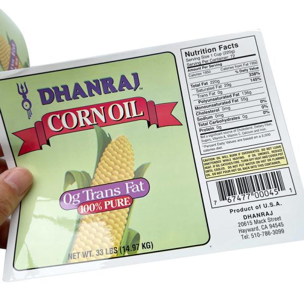 CMYK Printing Vinyl Stickers Food Bottle Packaging Roll Adhesive Customized Printer Label