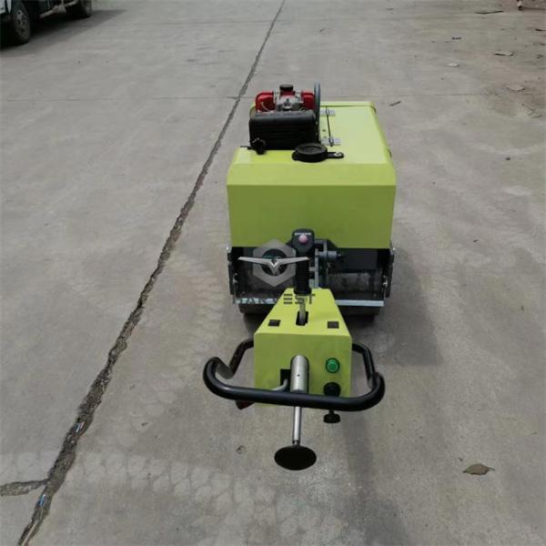 600kg caminhada hidráulica atrás duplo tambor mini rolamento vibratório estrada