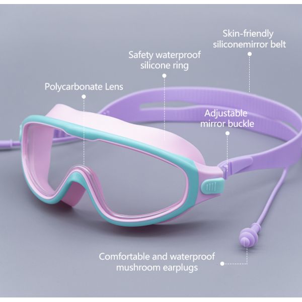 Sports Diving Children Swimming Goggles Large Frame Swimming Goggles With Surf Ear Plugs