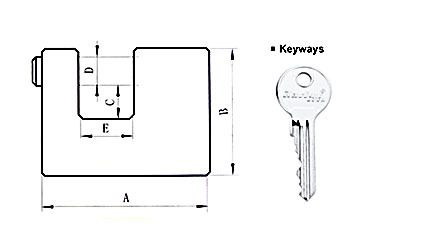 Rarlux Top Security European Heavy Duty Stainless Steel Padlock Top Security Rectangular Padlock