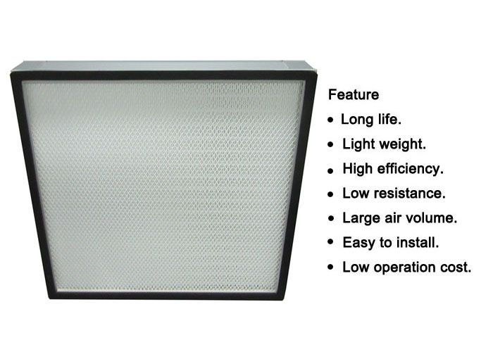Mini Pleated HEPA Panel Filter with H13 H14 Efficiency for Custom Cleanroom HVAC and Aluminum Frame