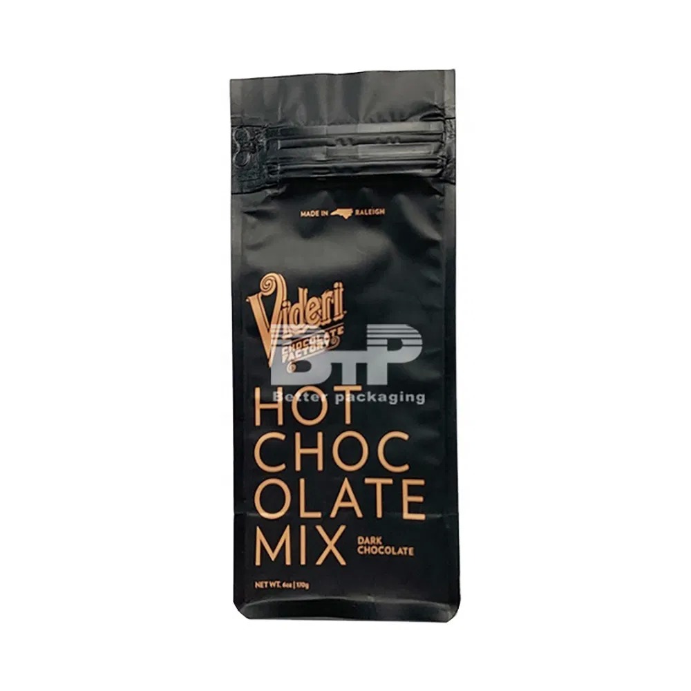 Smell Proof Coffee Packaging Bags Custom Printed Chocolate Mylar Flat Bottom Aluminum Foil